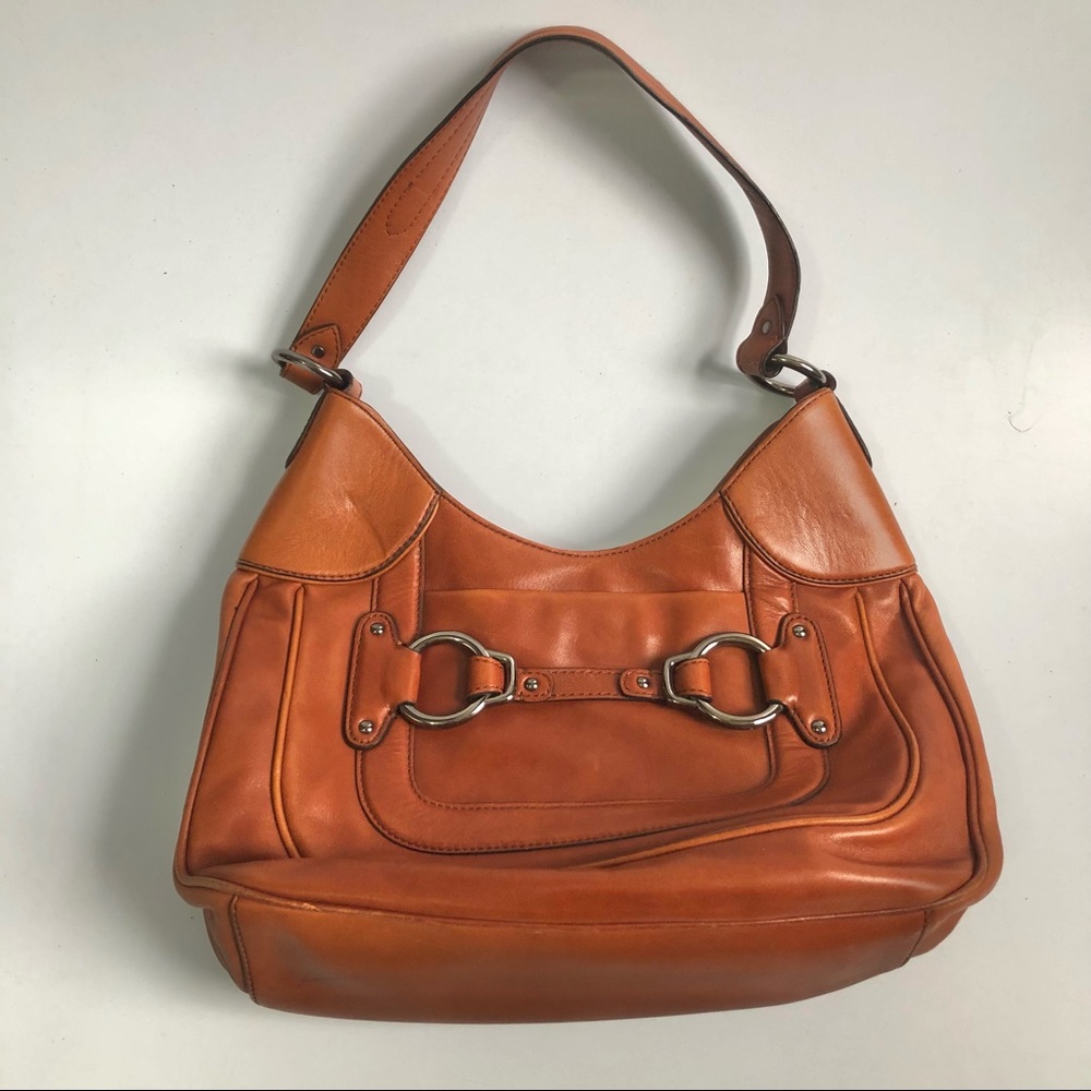 Cole Haan brown leather horsebit shoulder bag